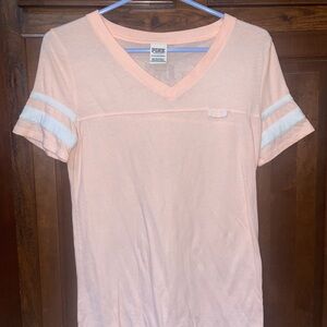 PINK Victoria's Secret Light Pinkish/Salmon V-Neck Tee